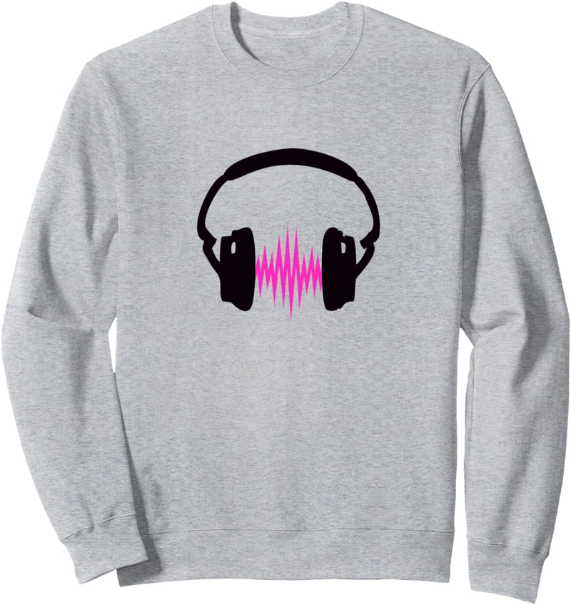 Kopfhörer Musik Puls Frequenz Welle Sound Musiker DJ Party Sweatshirt