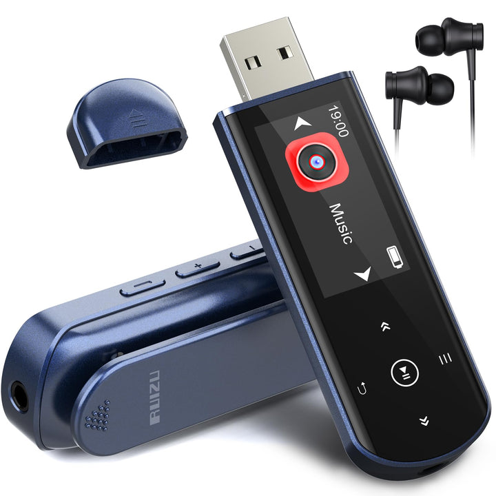 64GB Tragbarer USB MP3 Player mit Bluetooth 5.3, Clip für Sport & Laufen, FM Radio, Voice Recorder,