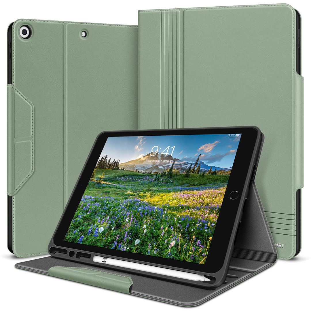 HOLIMET Hülle für iPad 9. Generation (2021) mit Stifthalter, iPad 8/7. Generation (2020/2019) PU-Led