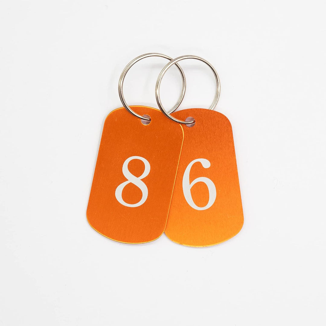 Aluminiummarken mit gravierten Nummern 1 bis 50, Schlüsselanhänger, Kennzeichnungsmarken mit Schlüss