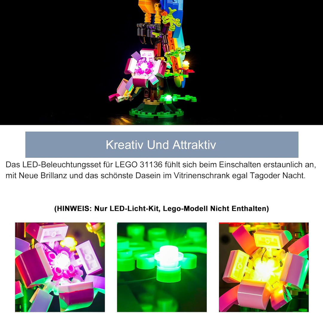 Led Licht Set Kompatibel mit Lego Exotic Parrot 31136 (Kein Modell), Dekorationsbeleuchtungsset Comp