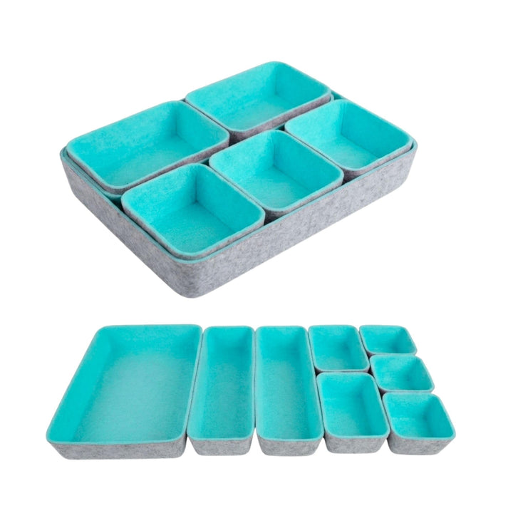Filz Schubladen Organizer 8er Set, Aufbewahrungs- &amp; Sortierboxen, Filzboxen Ordnungssystem Büro, Bad