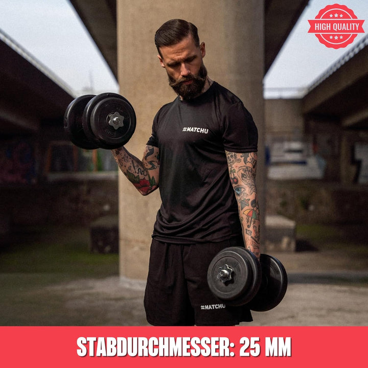 Matchu Sports | Dumbbell set | Kurzhantelset | Hantelset verstellbare Gewichte | Hantelset | 20kg |