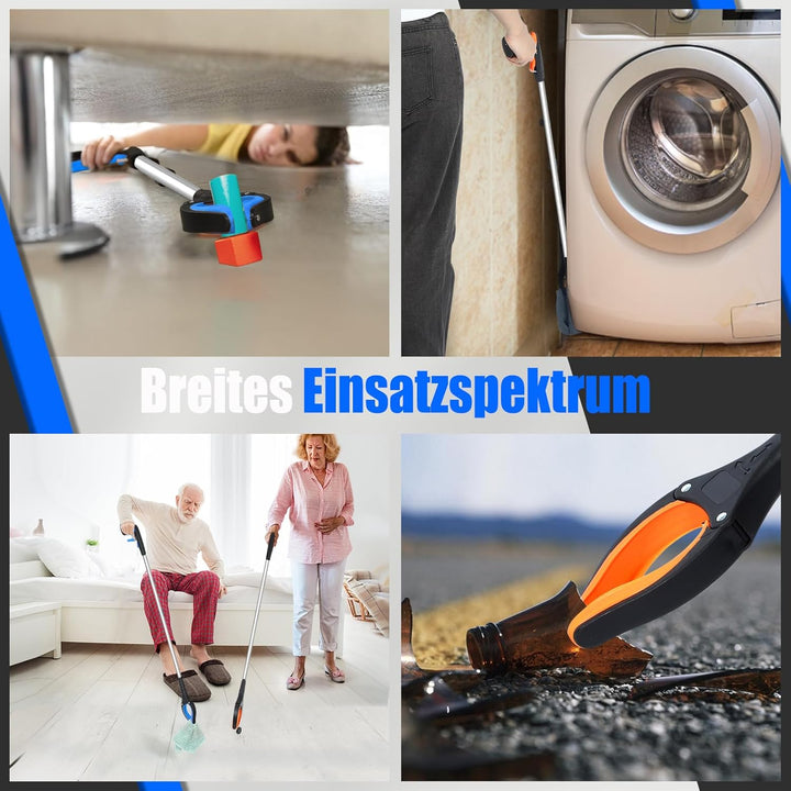 2 Stück 81 cm Greifer für Senioren - Greifzange Müllzange - Drehbar Müllgreifer - Greifer Kinder - V