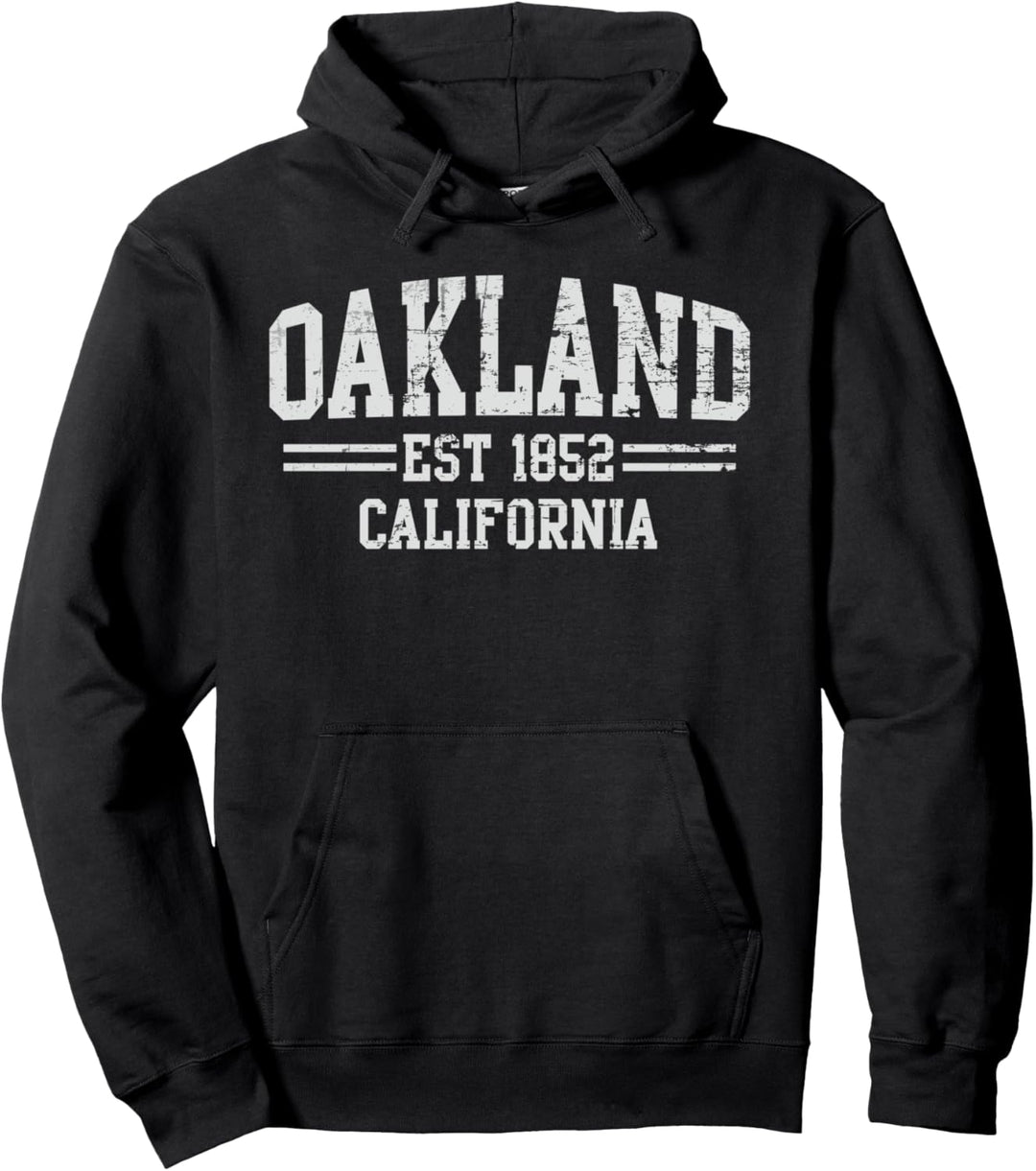 Oakland California CA Athletic Text Sportstil Pullover Hoodie