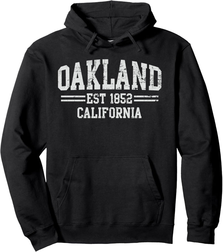 Oakland California CA Athletic Text Sportstil Pullover Hoodie