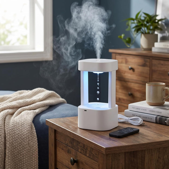 Anti-Schwerkraft-Kühlnebel-Diffusor-Luftbefeuchter, 7-Farben-Nachtlicht, ätherisches Aromatherapieöl