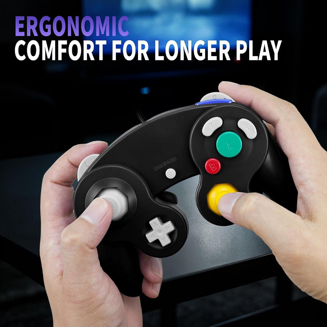 CirKa Kabelgebundener Controller für Gamecube/Wii, Schwarz