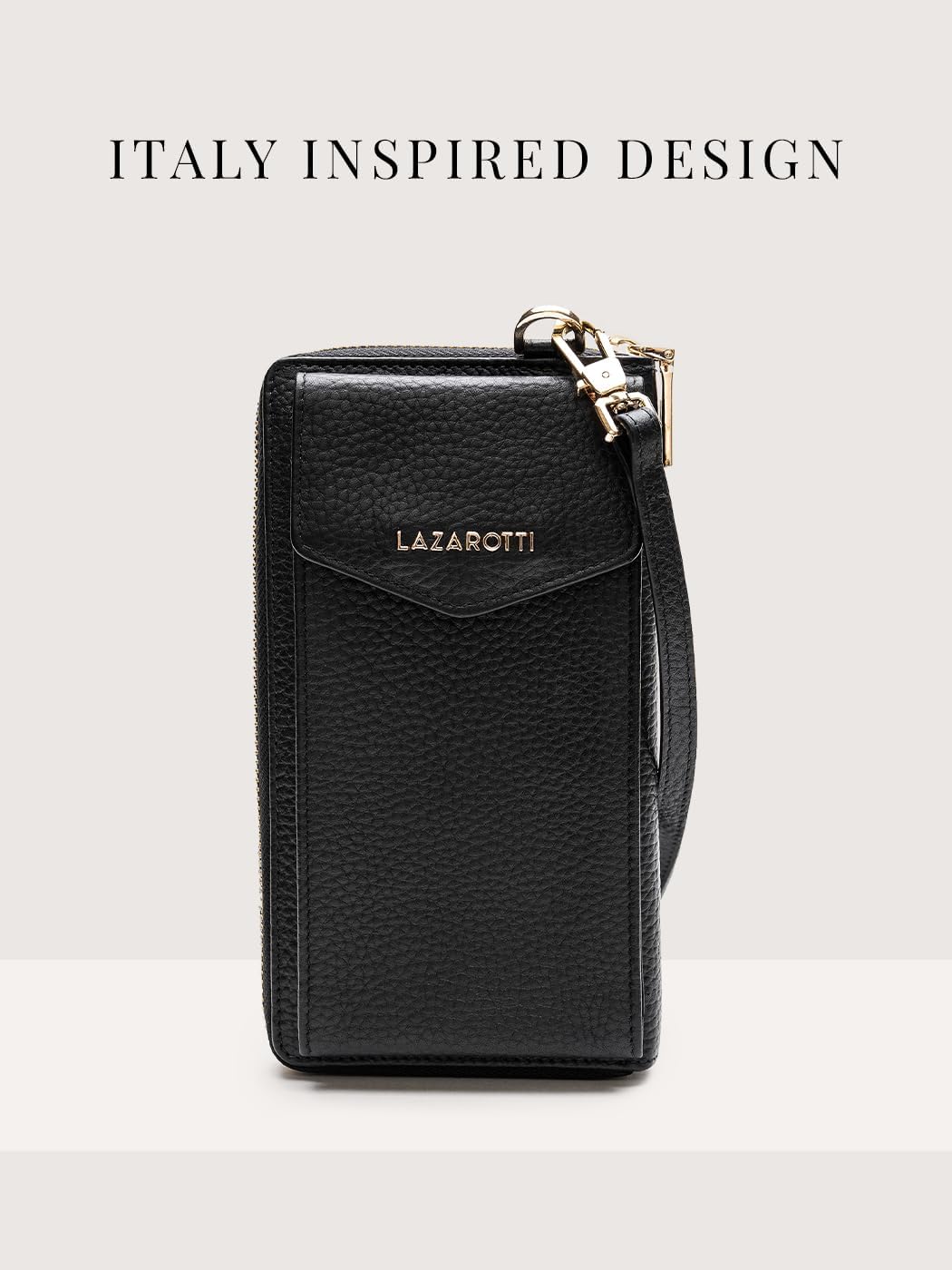 Lazarotti Bologna XL Leder Damen-Geldbörse & Handytasche (2-in-1) | 16 Kartenfächer | zum Umhängen m