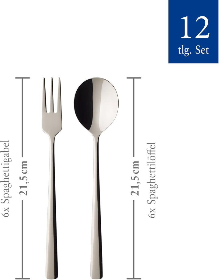 Villeroy & Boch – Daily Line Specials Spaghetti Besteck Set 12 Teilig Spülmaschinenfest, Pastabestec