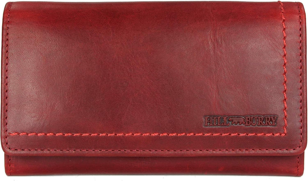 Hochwertige Vintage Leder Damen Geldbörse Portemonnaie langes Portmonee Geldbeutel aus weichem Leder
