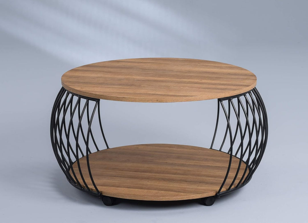 M2 Kollektion Peking 2 Couchtisch/Sofatisch, MDF, Höhe 47cm, Durchmesser 80cm Peking 1, Peking 1