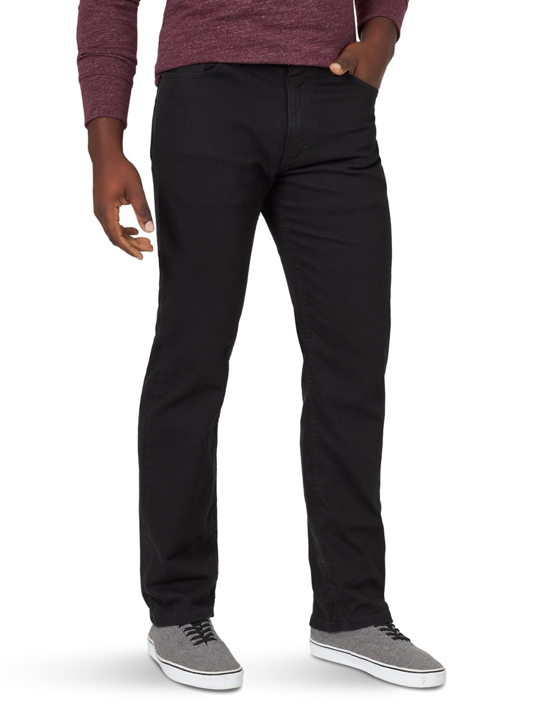 Wrangler Herren Authentics Men's Classic Relaxed Fit Flex Jeans 28W / 30L Schwarz, 28W / 30L Schwarz