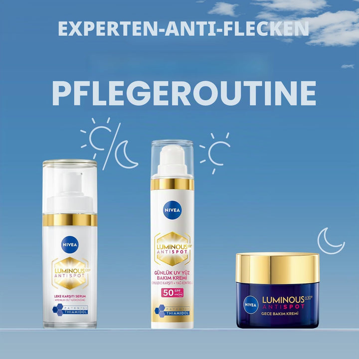 NIVEA Cellular LUMINOUS 630 Anti-Dark Spot Even Tone Nachtcreme, 50 ml, feuchtigkeitsspendende Gesic