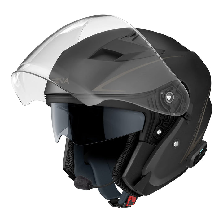 Sena Outstar S Smart Jethelm mit integrierter Bluetooth Intercom & Smartphone Konnektivität (Schwarz