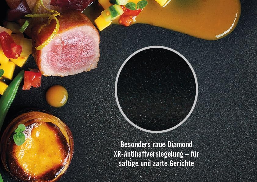 Woll Diamond Logic XR Flachpfanne - Induktiv -, Ø 20 cm, 5 cm hoch, mit abnehmbarem Stiel - Geeignet
