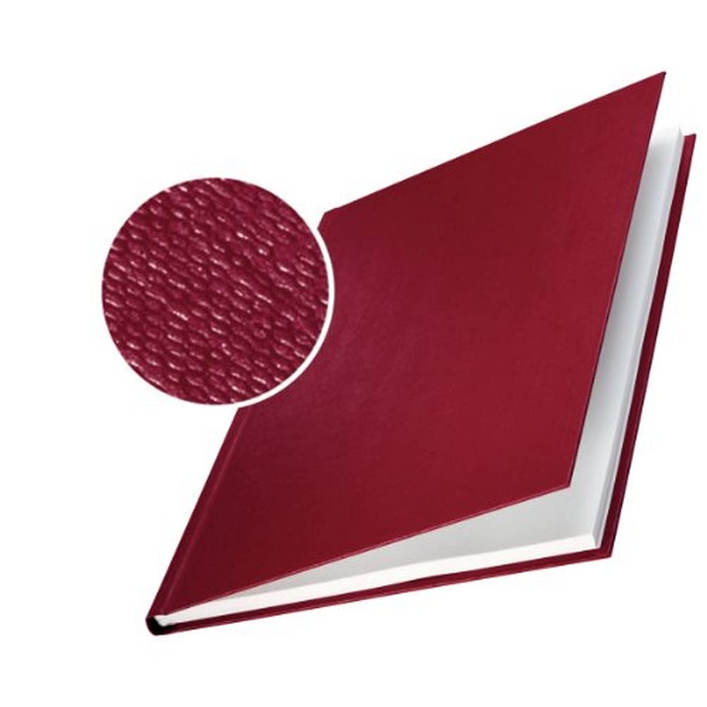 Leitz 73910028 Buchbindemappe impressBIND, Hard Cover, A4, 7 mm, 10 Stück, bordeaux, bordeaux