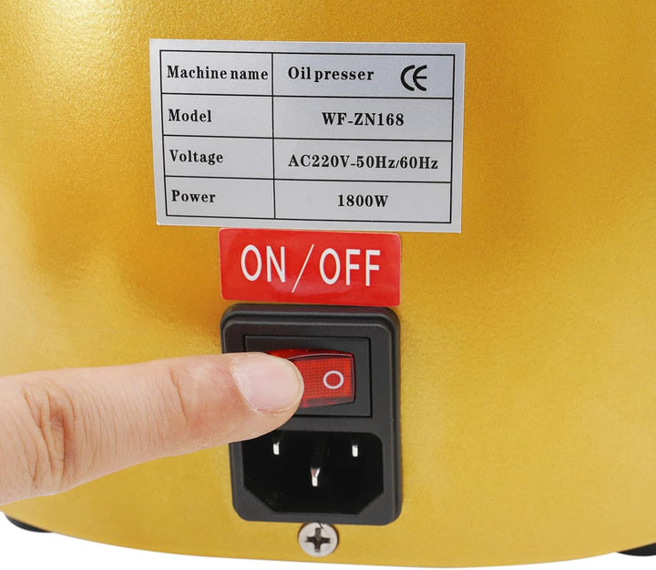 1800W 0-300°C Ölpresse Elektrische Ölpressmaschine aus Edelstahl Einstellbare Temperatur mit Schutzn