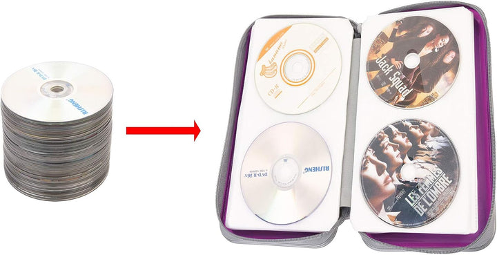 UENTIP CD Tasche 96 Kapazitäten, tragbare DVD-Hülle aus Hartplastik, CD-Organizer, Brieftasche, schü