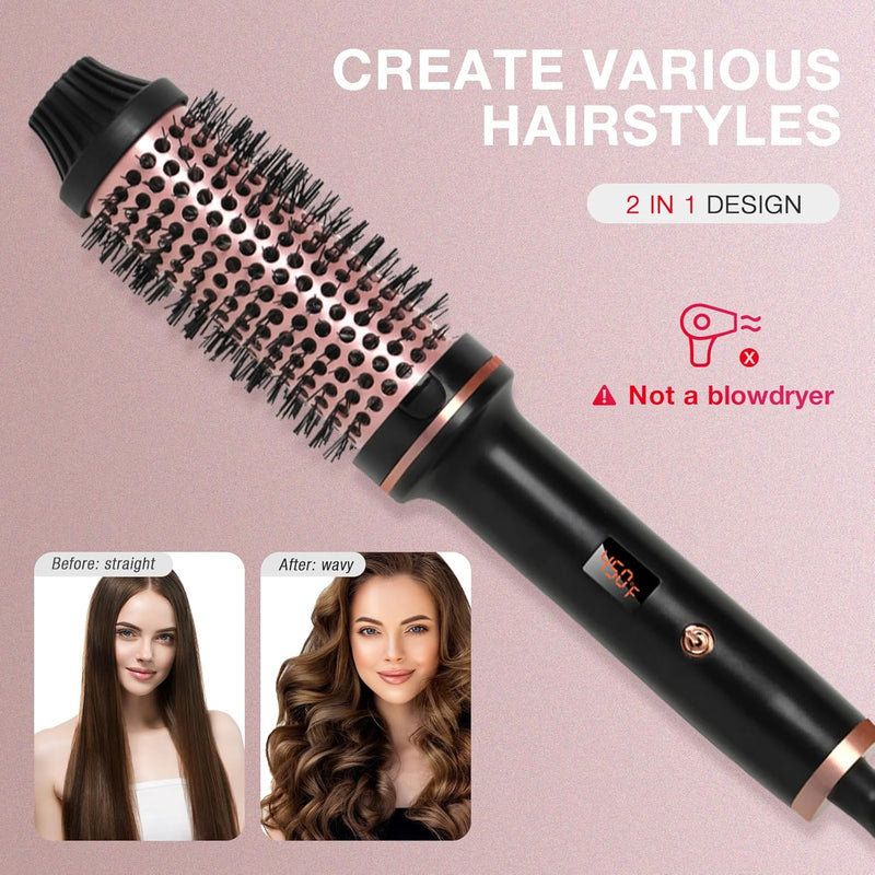 TANSHINE Thermal Brush, 38 mm Elektrische Rundbürste Wärmebürste, Lockenbürste Warmluft und Volumize