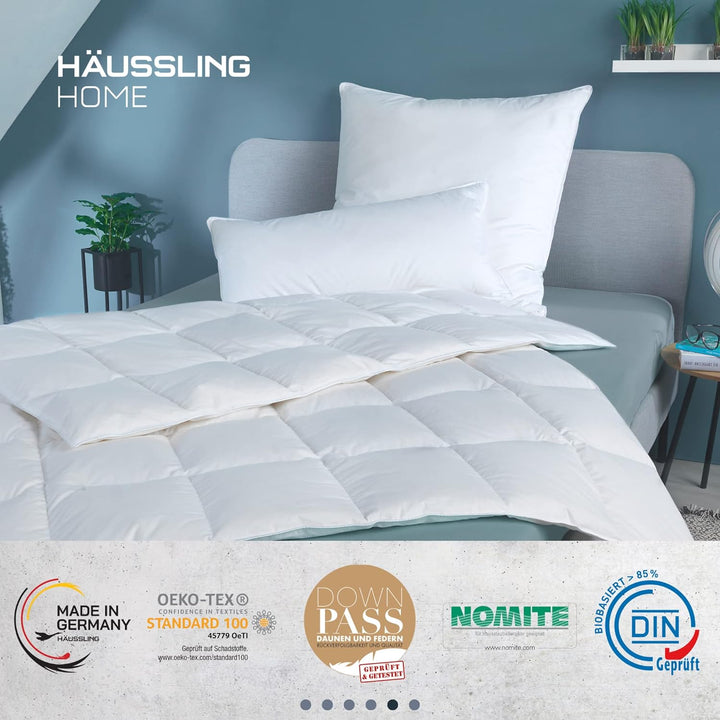 Häussling Home Sommer Daunendecke 220x240 cm | Sommerdecke, Daunendecke Sommer, Made in Germany, 90%
