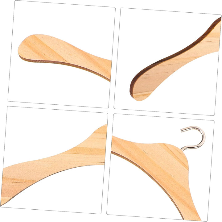 VICASKY 10 Stück Puppenkleiderbügel Puppen Kleiderbügel Mini Miniaturkleiderbügel 10 Stück Holzbügel