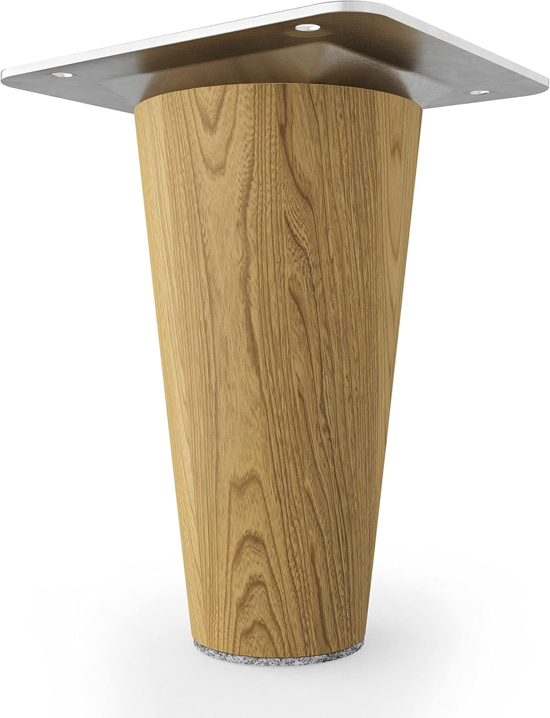Sossai Möbelfüsse aus Massivholz Eiche mit Öl-Finish, Clif Round HMF1, 8 cm hoch, rund, gerade Ausfü