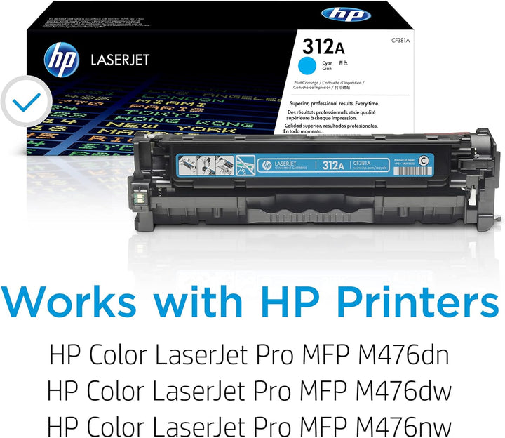 HP 312A (CF381A) Blau Original Toner für HP Color Laserjet Pro MFP M476 Einzelpack Cyan Einzelpack,