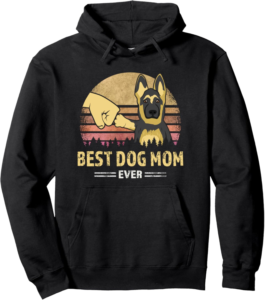 Beste Hundemama Schäferhund Mama Vintage Welpen Design Hund Pullover Hoodie