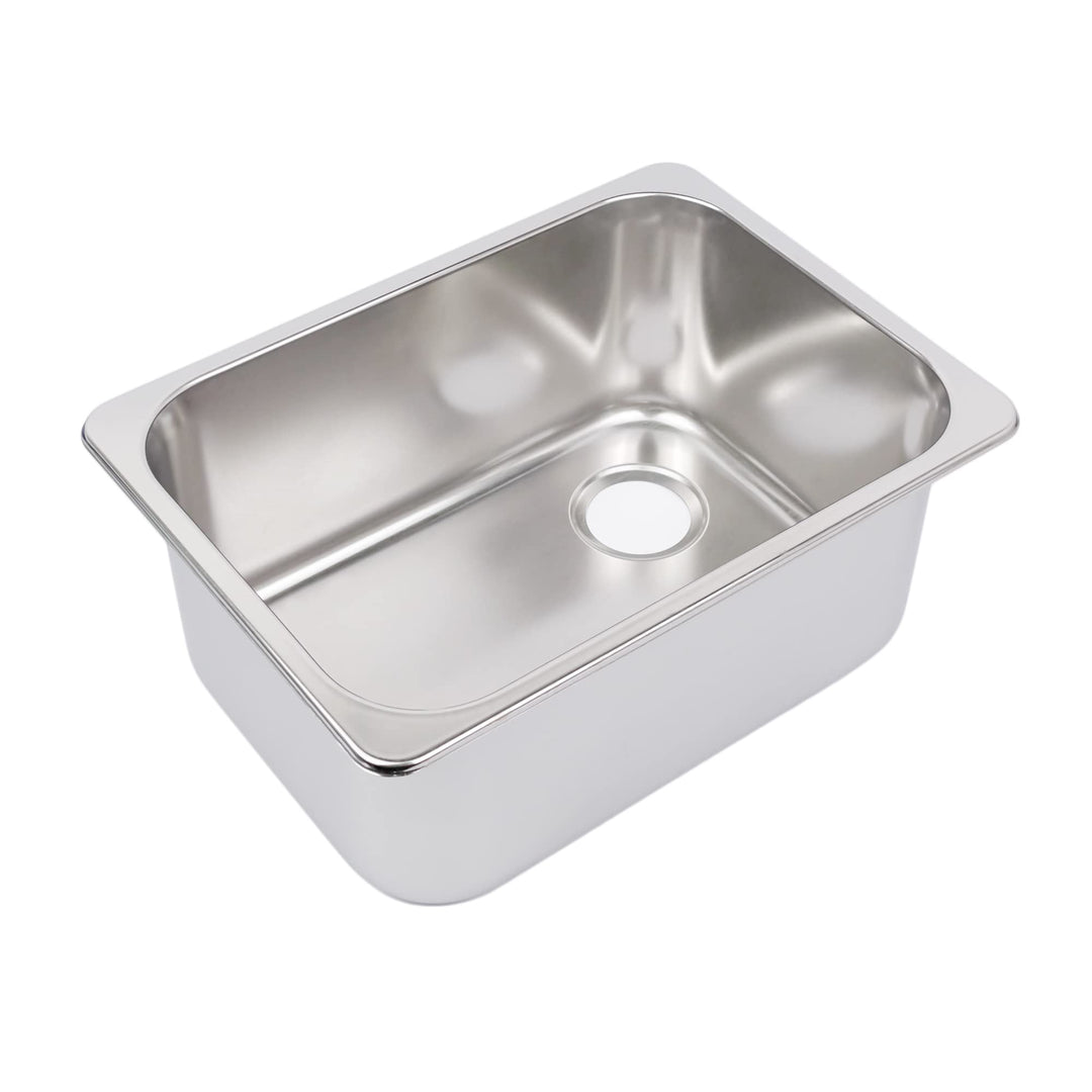 GATE14® Rechteckige Einbauspüle aus hochglanzpoliertem Edelstahl 1 Becken 10,8 l