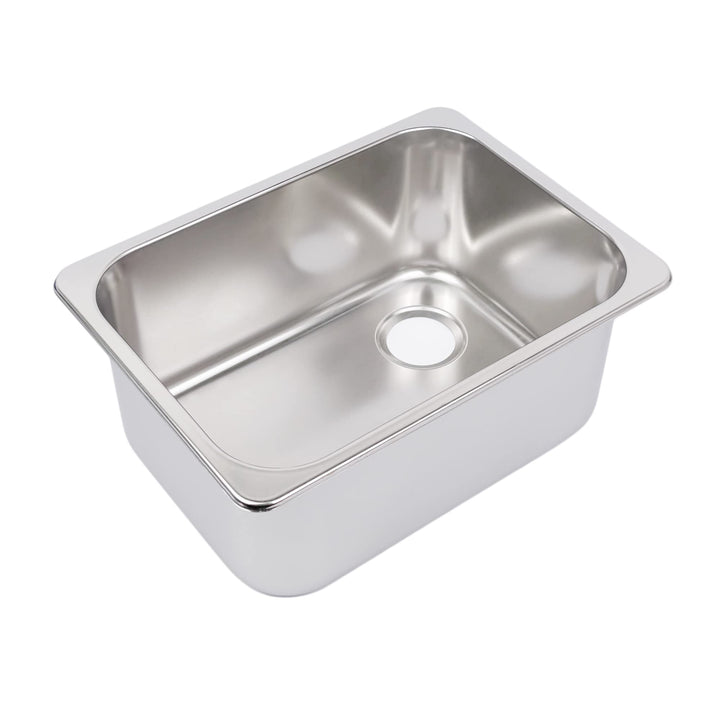 GATE14® Rechteckige Einbauspüle aus hochglanzpoliertem Edelstahl 1 Becken 10,8 l