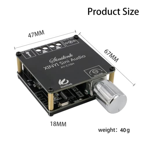 DollaTek 20Wx2 Stereo Bluetooth Digital Power Amplifier Board Modul Dual Channel 360° Stufenloses Tu