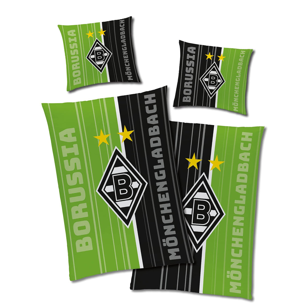 BERONAGE Borussia Mönchengladbach Wende-Bettwäsche Fohlen-Elf 135x200+80x80 Linon VFL RV