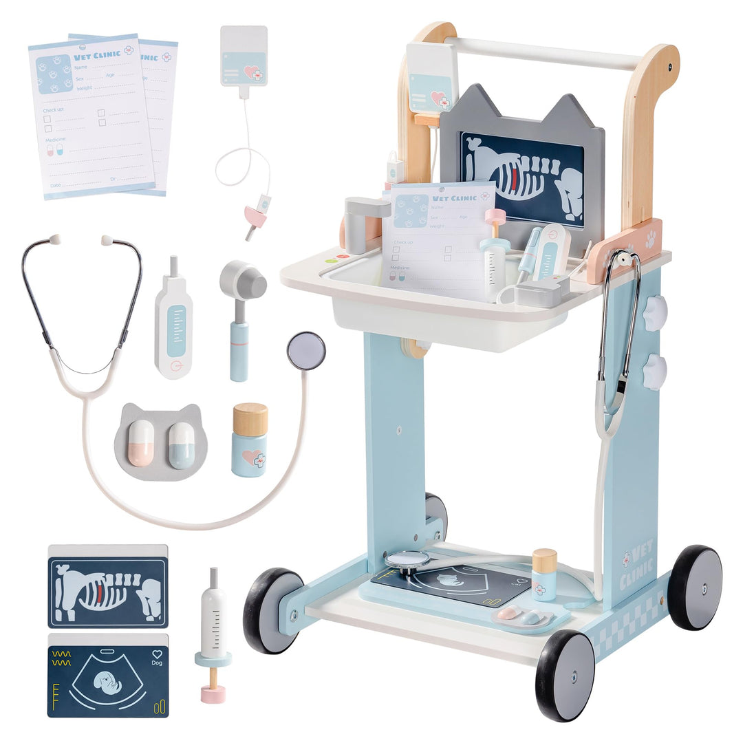 ROBOTIME Kinder Tierarzt-Klinik Spielset, Tierarzt-Kit für Jungen und Mädchen, Arzt Rollenspiel-Sets