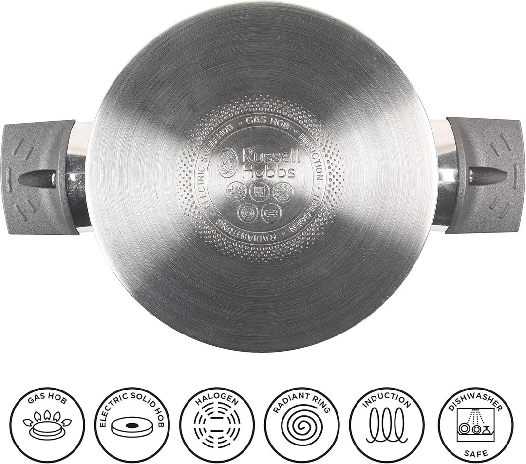 Russell Hobbs RH01170EU Excellence 3-teilig stapelbar Dampfgarer - 18cm-Dampfgarer-Set, Glasdeckel,
