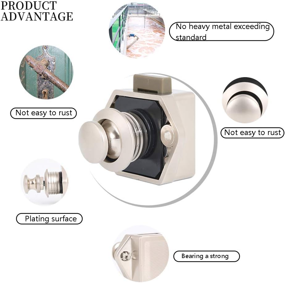EUNEWR Push Button Catch Door Lock möbelschloss Lock,10 Stück keyless-Schrank Pull Lock Tragbar Meta