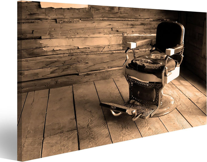 Bild Bilder auf Leinwand EIN Alter Western Friseur/Zahnarztstuhl Wandbild, Poster, Leinwandbild JZU,