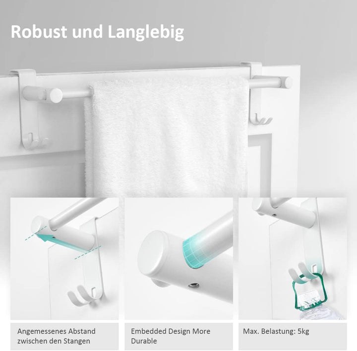 EMKE Handtuchhalter Ausziehbar Teleskop, Edelstahl Handtuchhalter für Badheizkörper mit Haken Handtu
