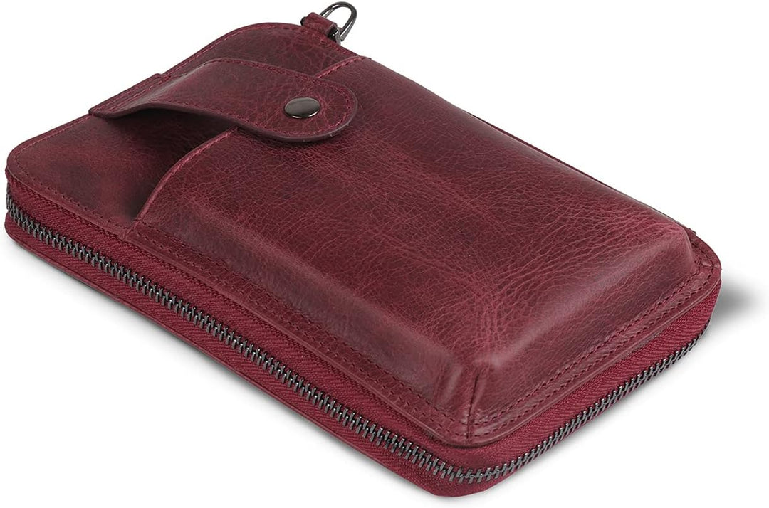 Otto Angelino - OTTANA Echtleder Handtasche - Unisex Damson, Damson