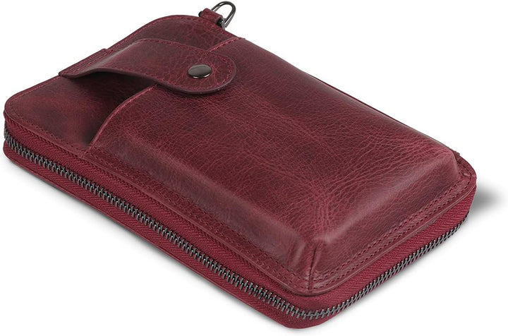 Otto Angelino - OTTANA Echtleder Handtasche - Unisex Damson, Damson