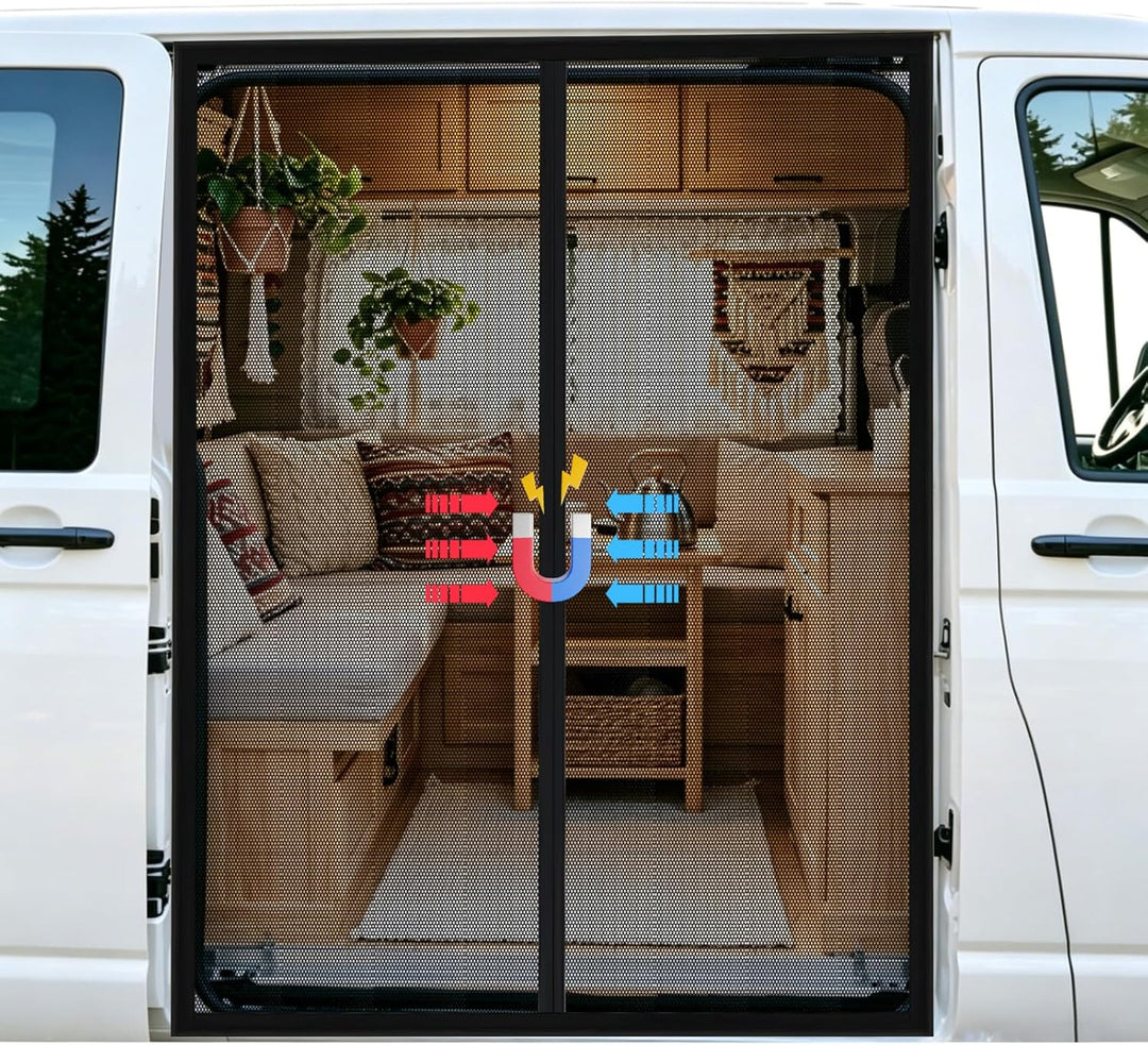 Moskitonetz Magnetisch kompatibel VW T5 T6 für Schiebetür, Auto Fliegengitter & Insektennetz & Sonne