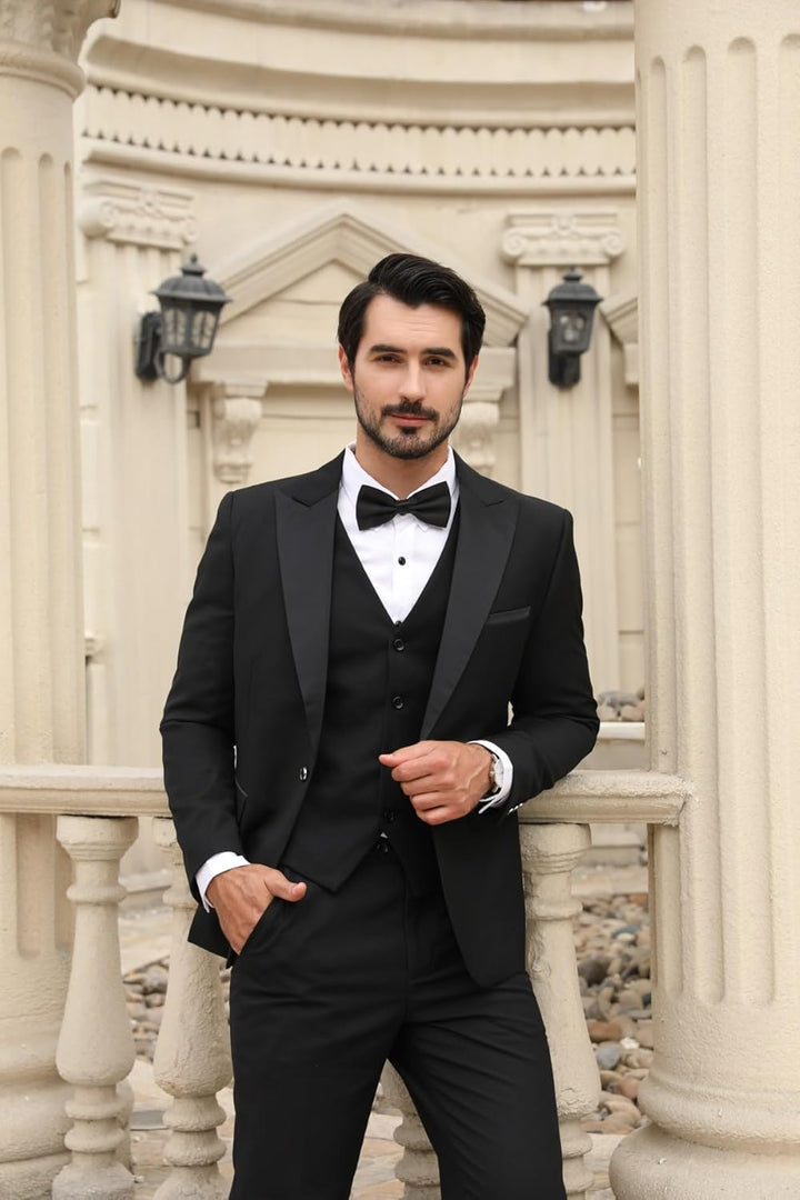 YOUTHUP Anzug Herren Regular Fit 3 Teilig Anzüge Peak Lapel Morden Herrenanzug Business Hochzeit Smo