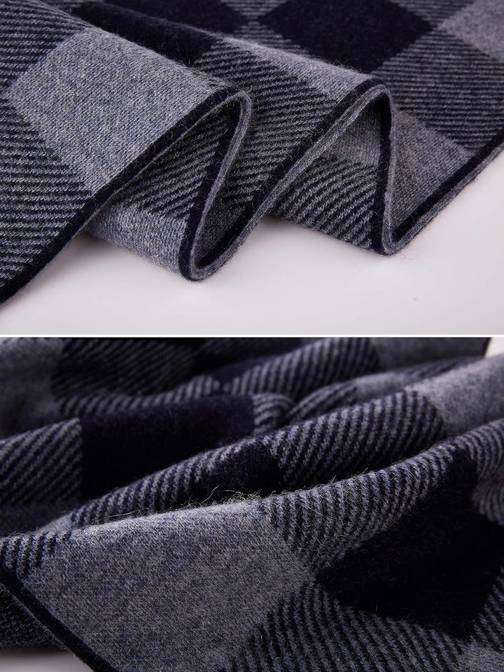 Herren Kaschmir Schal (65% Wolle+35% Kaschmir) Wolleschal Strickschal Herrenschal Extra Warm Weich f