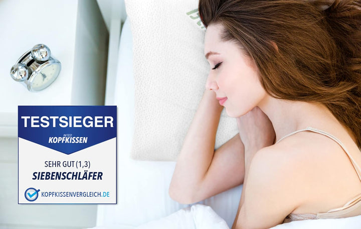 Siebenschläfer Orthopädisches Nackenstützkissen - Kopfkissen aus druckausgleichendem Visko-Gelschaum