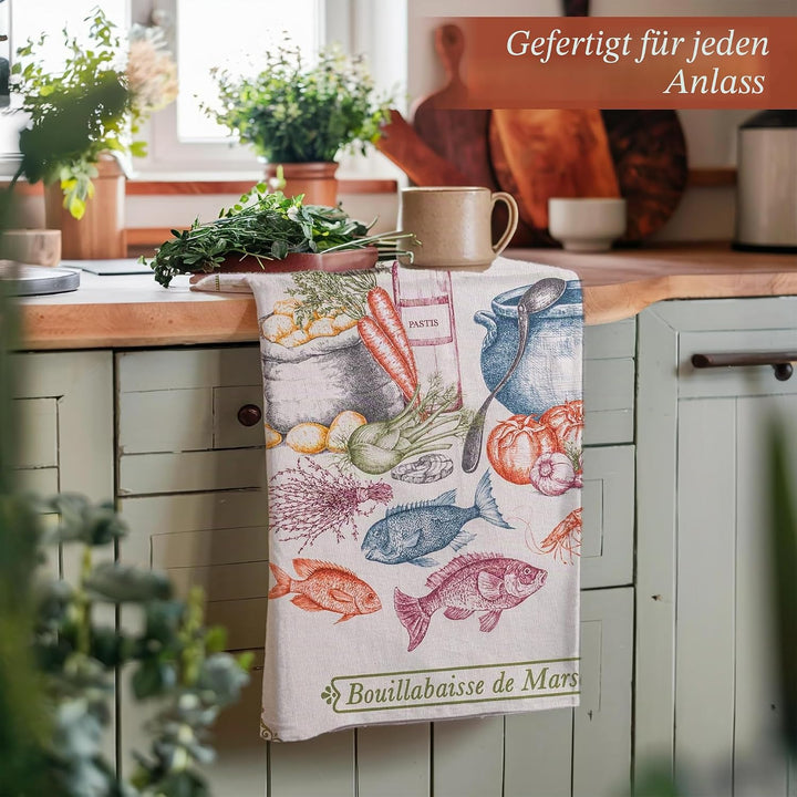 Maison d' Hermine Gastronomie Geschirrtücher, 100 % Baumwolle, Mehrzweck-Küchentuch, weich, saugfähi