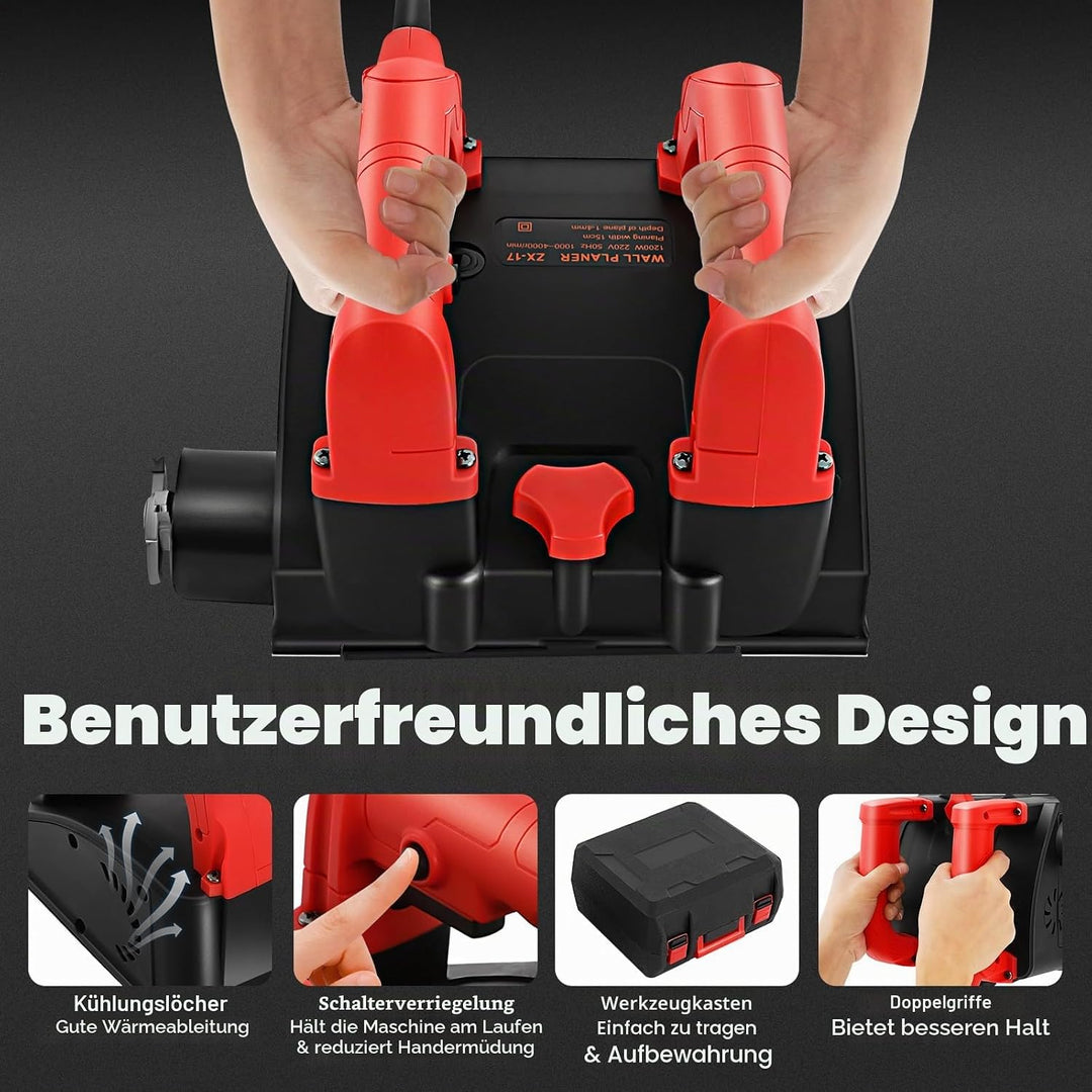 Zementfräse Betonfräse 1680W 3000UPM für Wänden, Decken, Böden und Fassaden usw