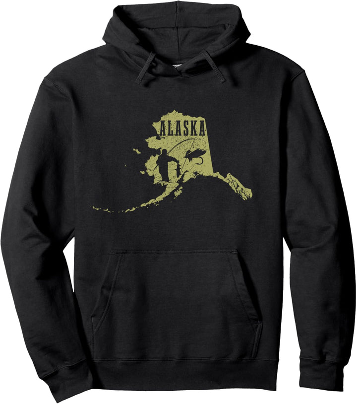 Alaska Fliegenfischen Lachs Angeln Fliegenfischer Angler Pullover Hoodie
