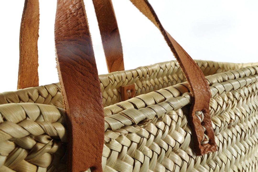 Kobolo Trendige Ibizatasche aus Palmblatt Korbtasche Strandtasche Grösse S