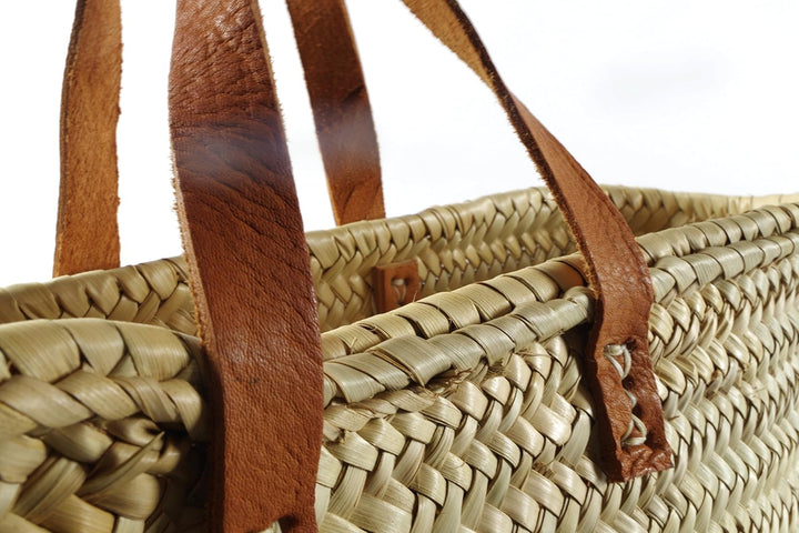 Kobolo Trendige Ibizatasche aus Palmblatt Korbtasche Strandtasche Grösse S
