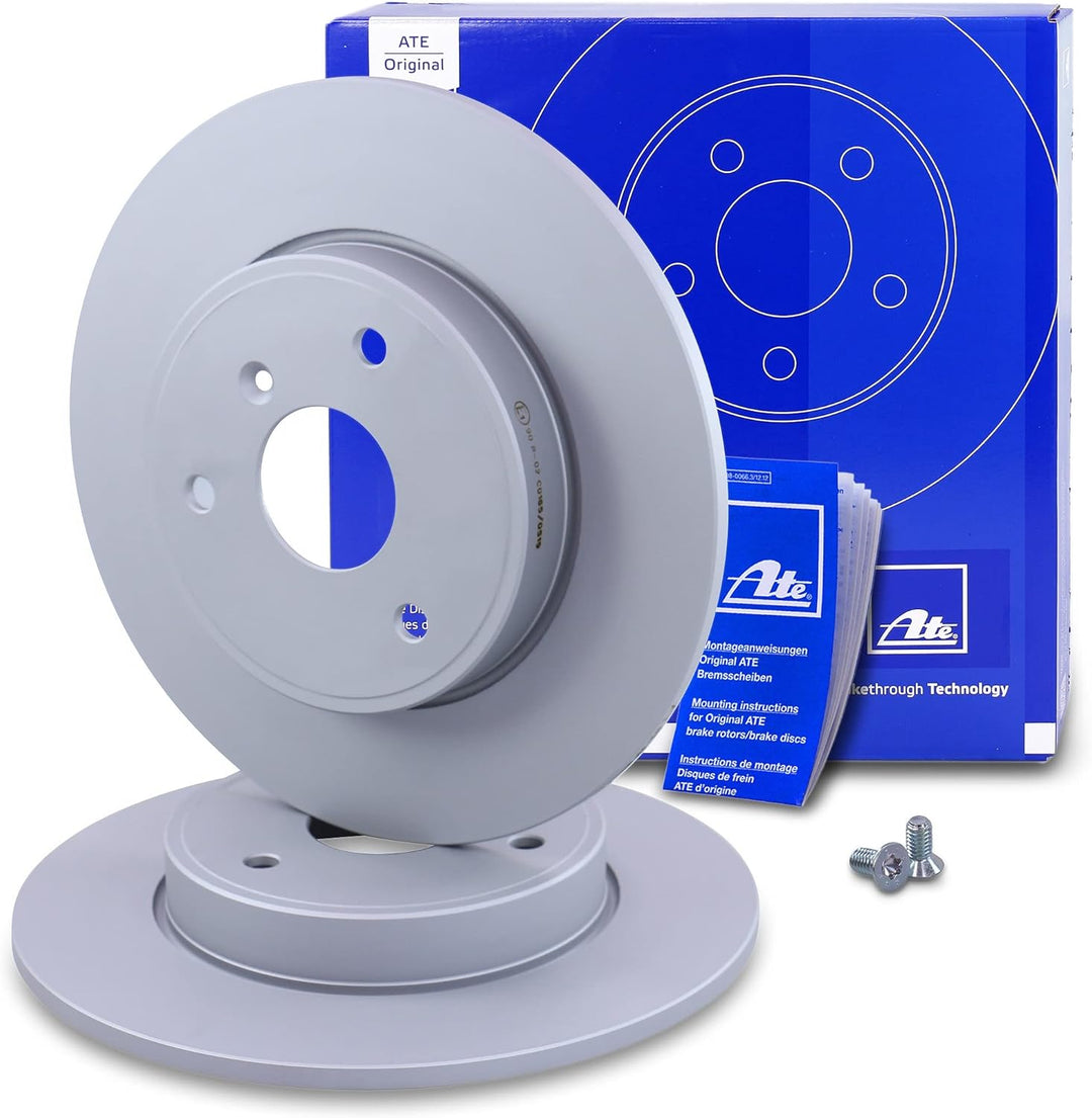 ATE Bremsenset Vorderachse inkl. Bremsscheiben vorne Ø 280 mm voll und Bremsbeläge vorne Kompatibel